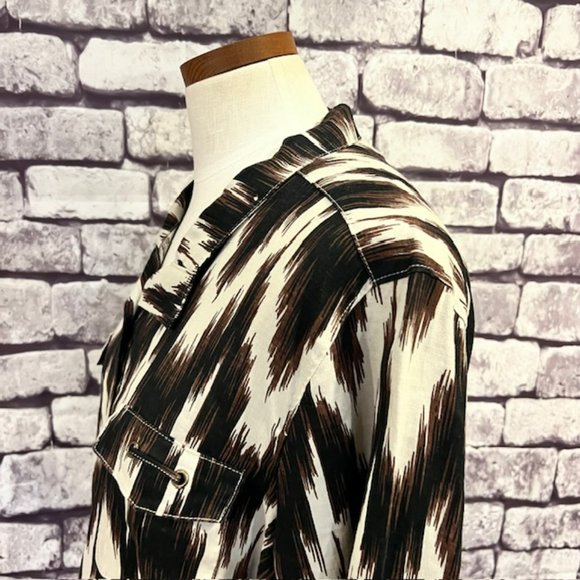 Chico's Button Down 3/4 Sleeve Linen Blouse Size XL - Picture 5 of 9